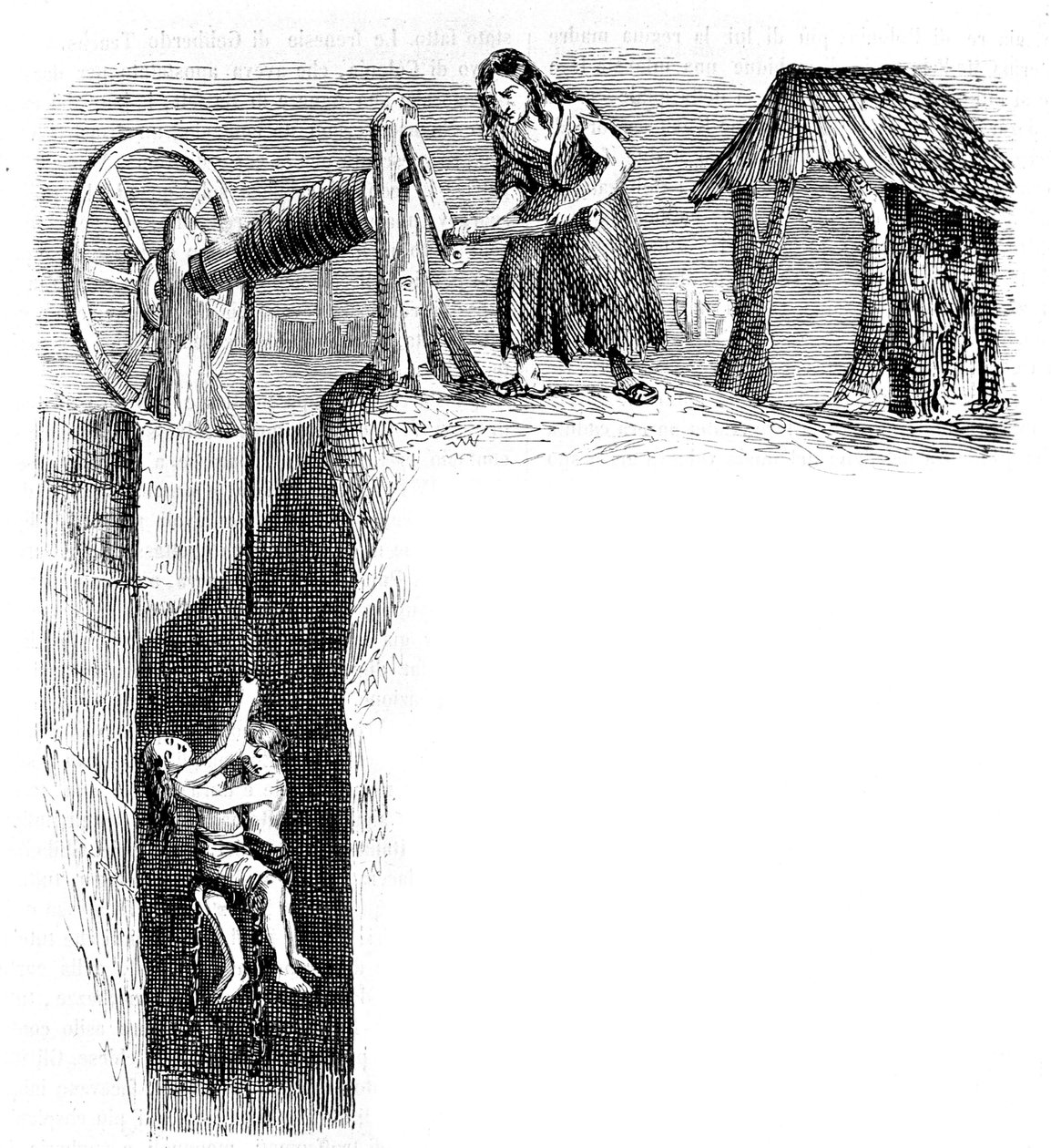 Lasten laskeutuminen hiilikaivokselle Englannissa, noin 1840. tekijältä Unknown artist