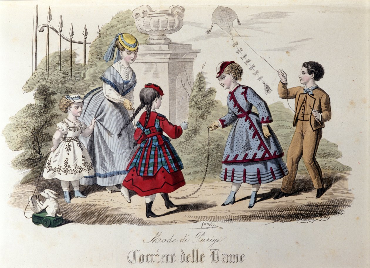 Lasten muoti Pariisissa vuonna 1866. tekijältä Unknown artist