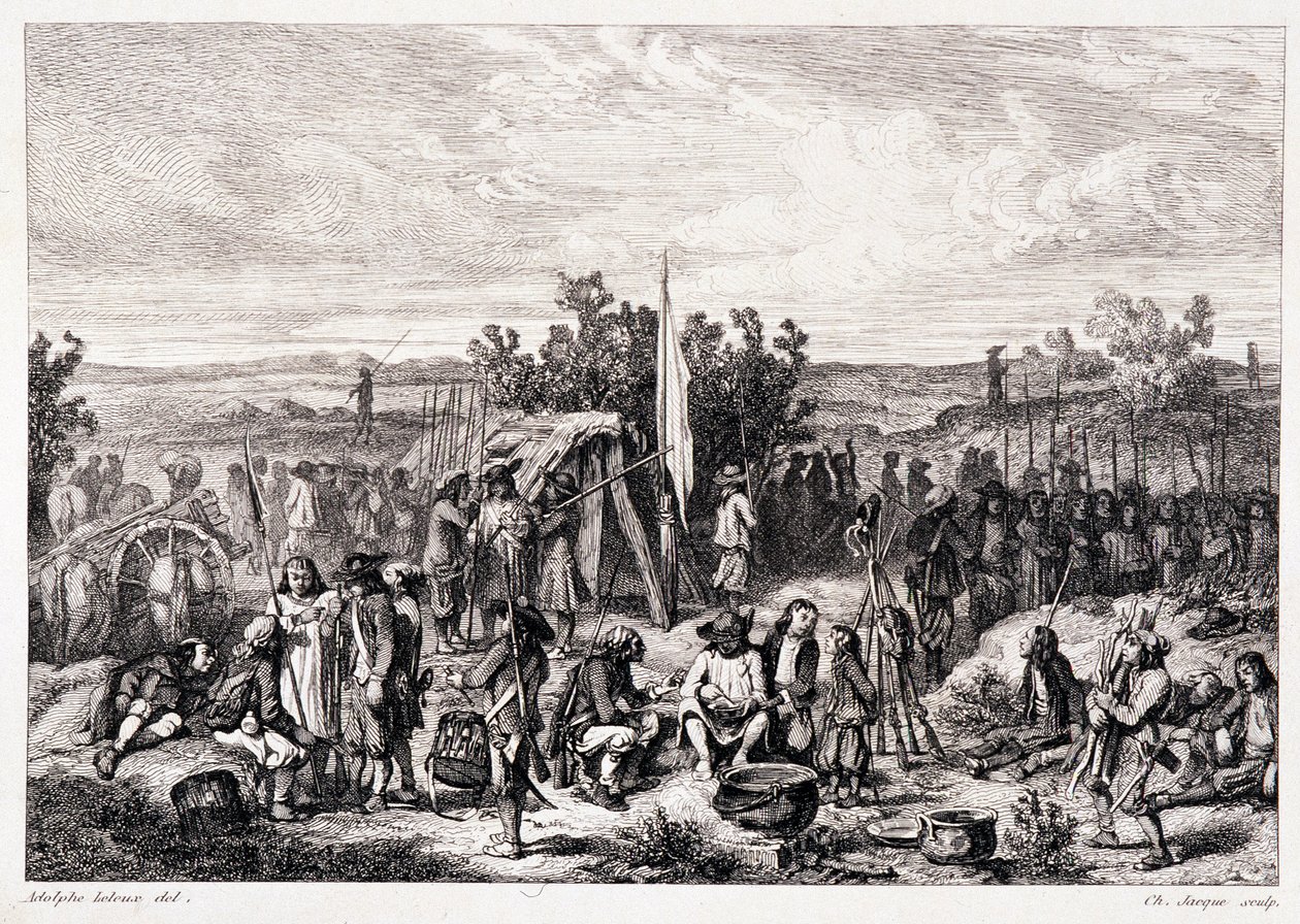 Chouans bivouacissa - Pitre-Chevalierin muinaisessa ja modernissa Bretagnessa, toimittanut W. Coquebert tekijältä Unknown artist