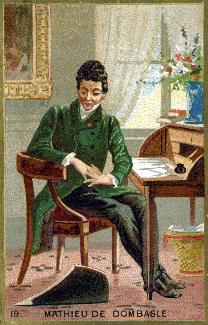 Christophe Joseph Alexandre Mathieu de Dombasle (1777 - 1843) ranskalainen tähtitieteilijä. 1800-luvun kromolitografia. tekijältä Unknown artist