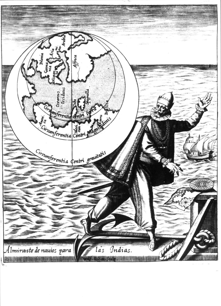 Christopher Columbus - Philoponus Honoriusin elokuvassa "Uusi Tipus uuden maailman matkan jälkeen" tekijältä Unknown artist