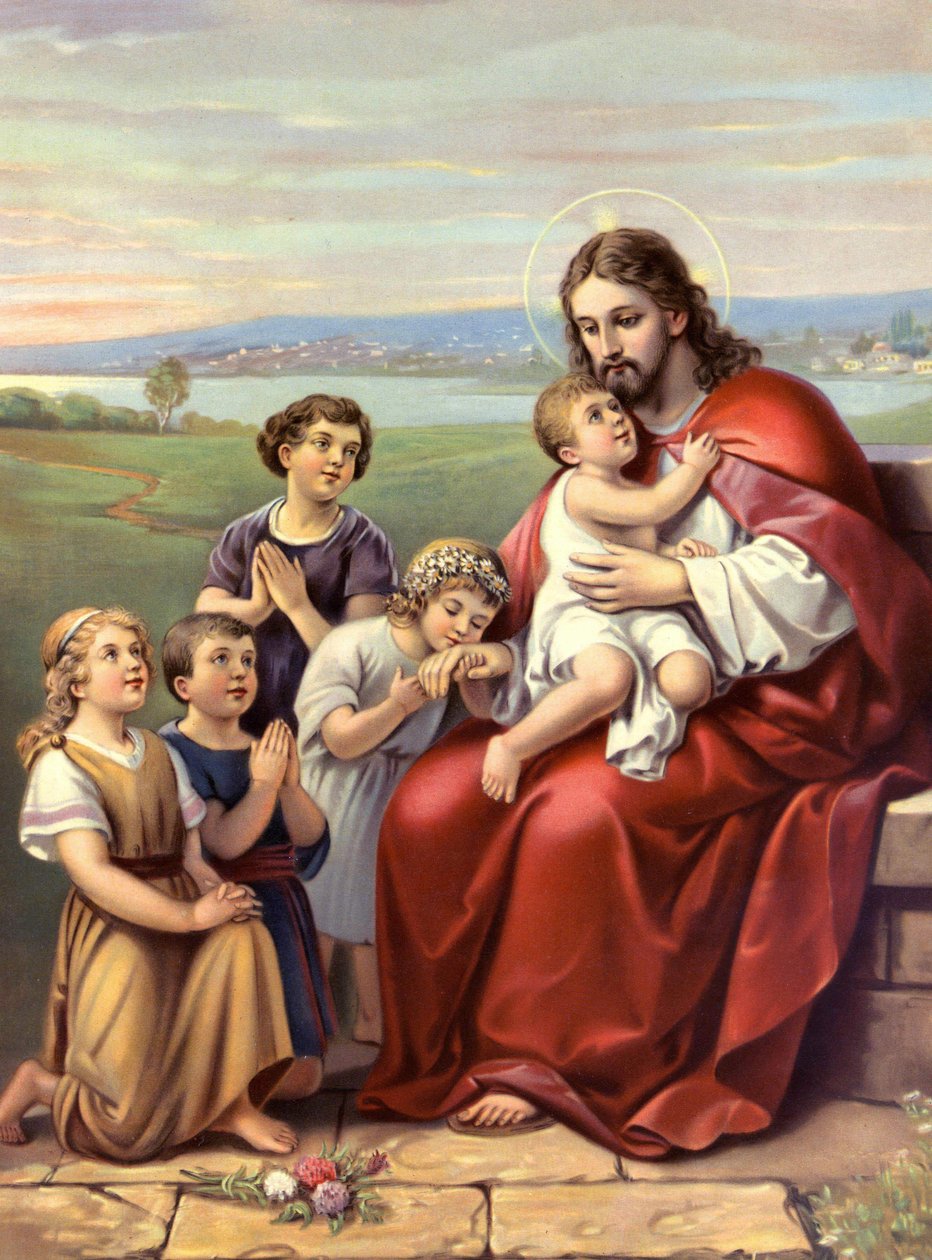1800-luvun lopun kromolitografia, joka edustaa Kristuksen elämää. tekijältä Unknown artist
