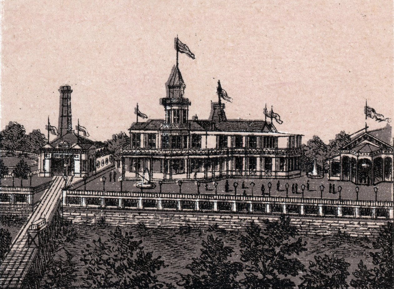 Cincinnati, Yhdysvallat: näkymä Highland Housesta. kirjassa "" Maailma havainnollistaa 168 näkymää"" Päiväämätön (1800-luvun loppu) tekijältä Unknown artist