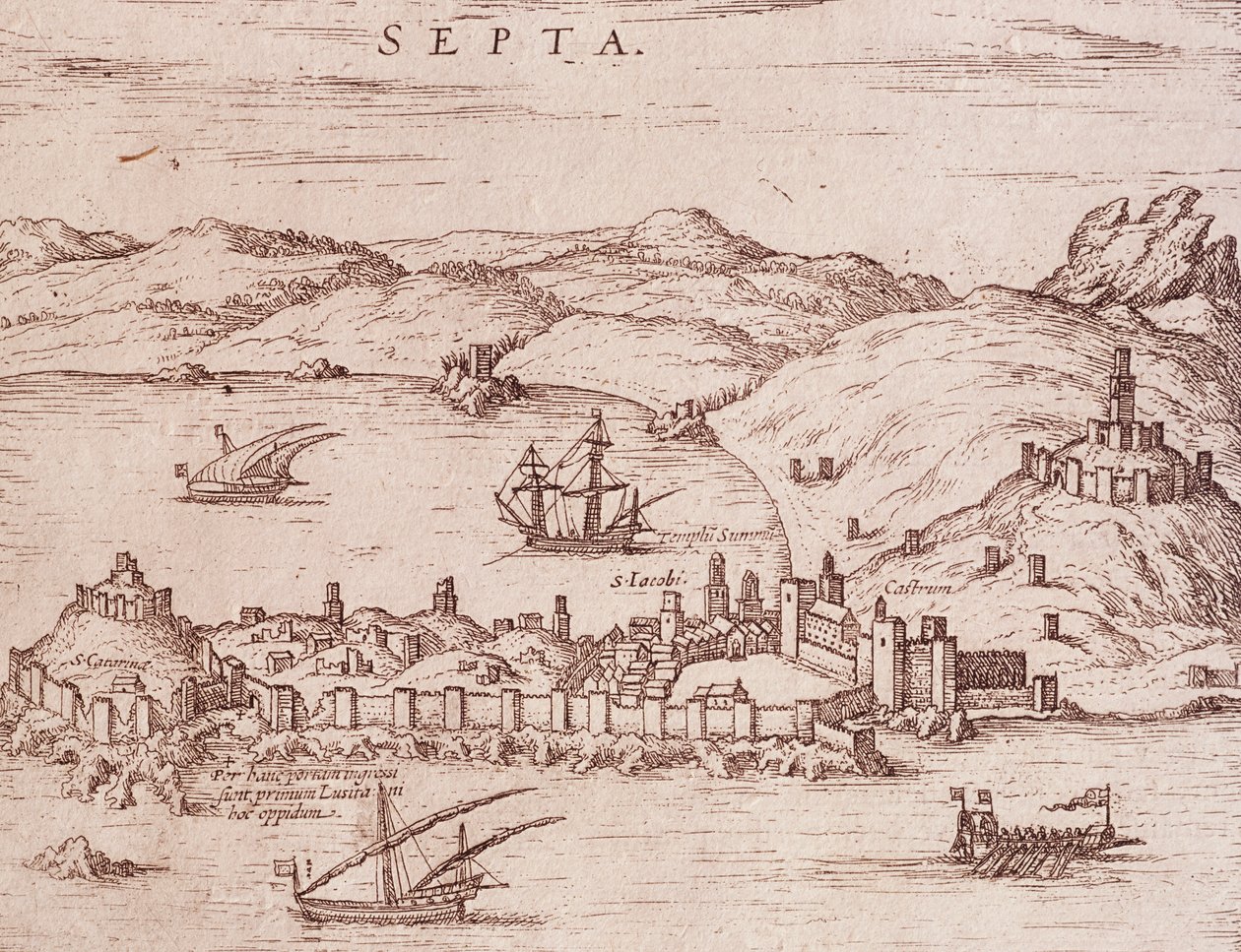 Septan kaupunki (Ceuta) 1600-luvun alussa, kaiverrus, Marokko tekijältä Unknown artist