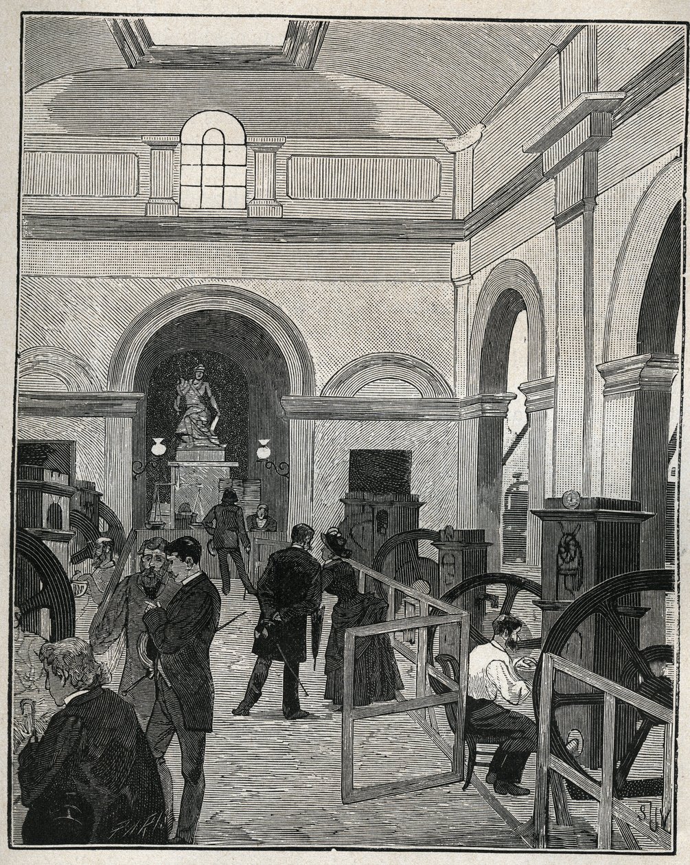 Kolikkopaja Monnaie de Parisissa. Kaiverrus vuodelta 1885 kirjaan "Les arts et professions illustrés", kirjoittanut Adolphe BITARD. tekijältä Unknown artist