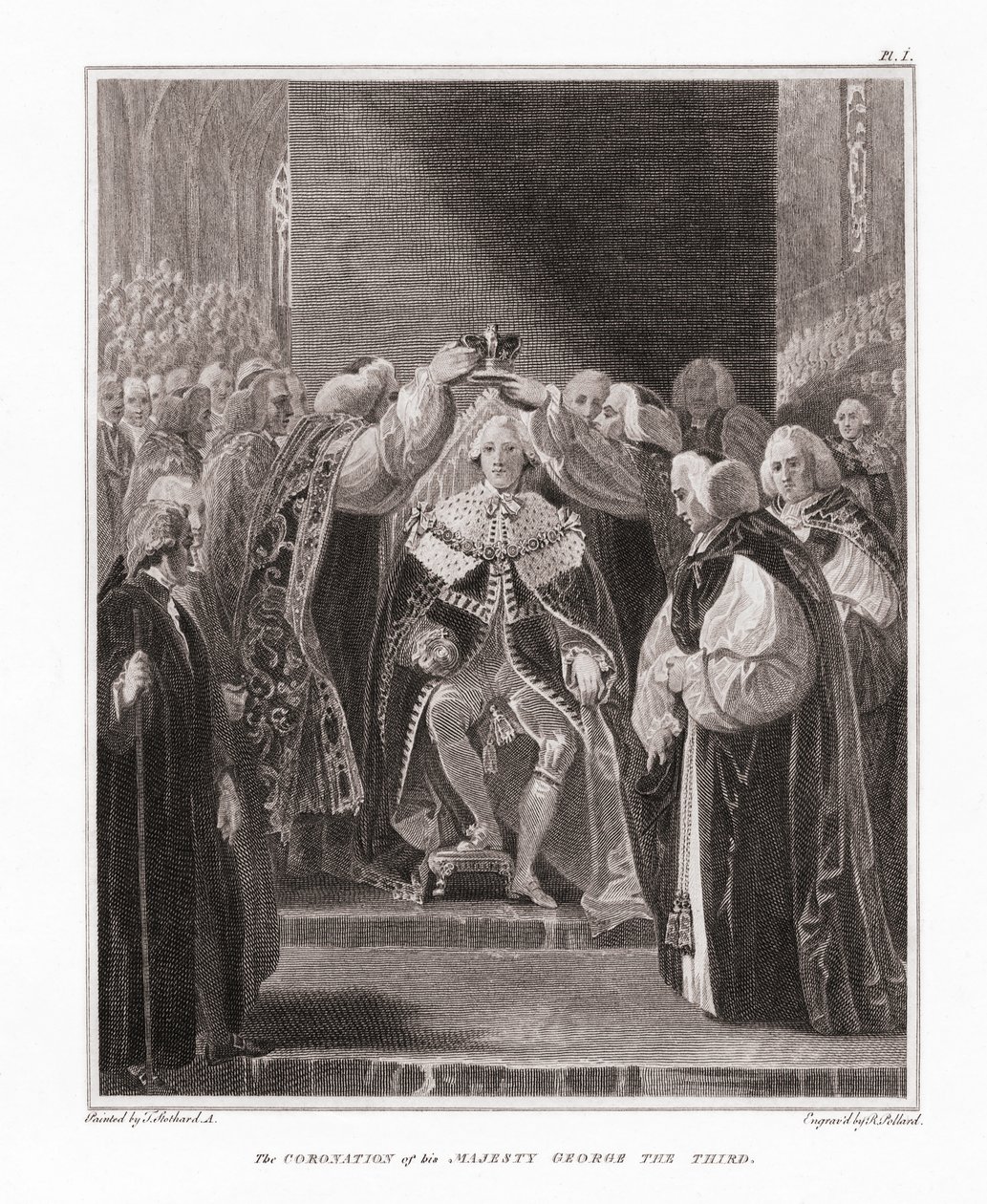 Ison-Britannian kuninkaan George III:n kruunaus tekijältä Unknown artist
