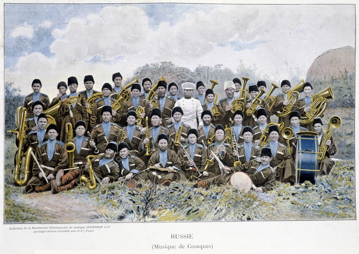 Kasakkamusiikkiyhtye Venäjällä 1800-luvulla. tekijältä Unknown artist