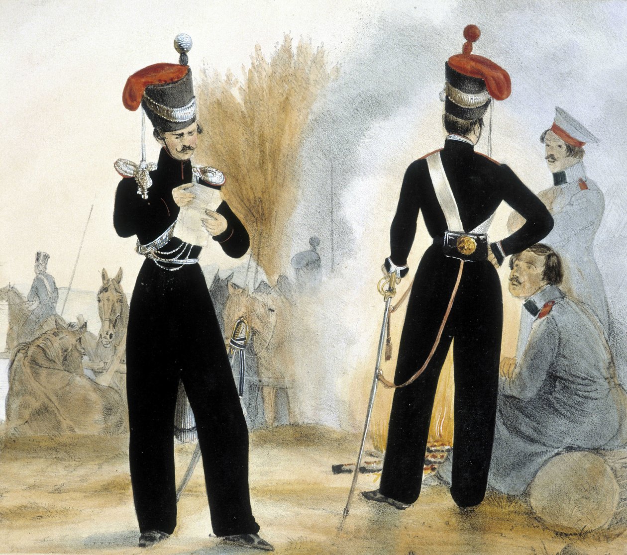 Pienen Venäjän kasakkosotilaat noin 1840. tekijältä Unknown artist