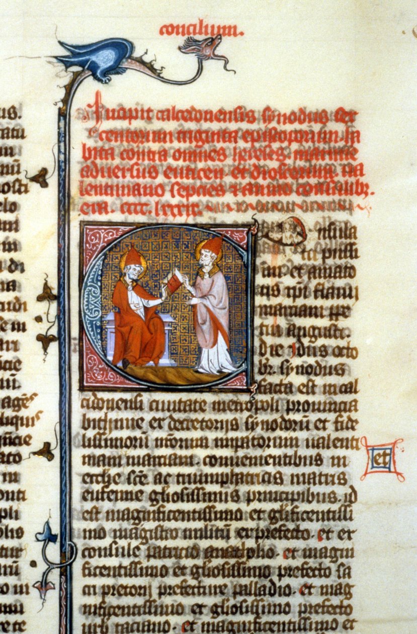 Kalsedonin kirkolliskokous, 451 - Keskiajan miniatyyri (viite 365, 428r). Toulousen kirjasto (puh: 05 62 27 66 66) tekijältä Unknown artist