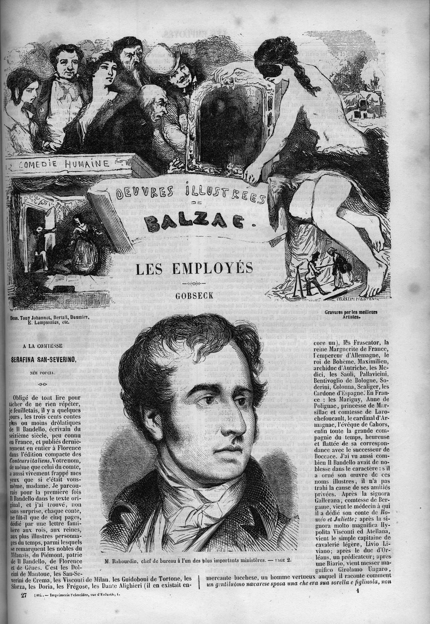 Kansi romaanille "" Les Employes "" tekijältä Unknown artist