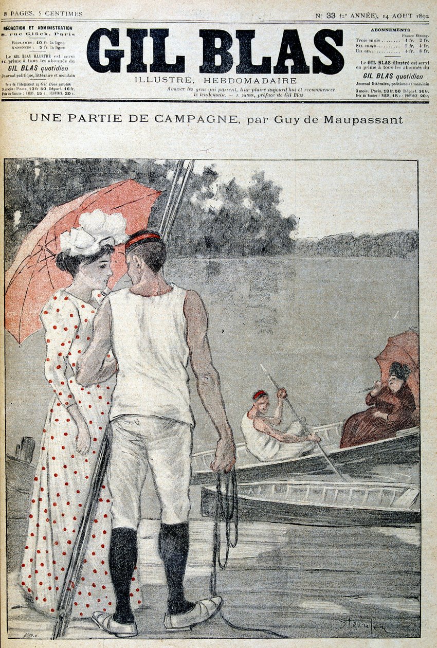 Guy de Maupassantin "" Gil Blas"" kansikuva "" Osa kampanjaa"". 14/08/1892. tekijältä Unknown artist