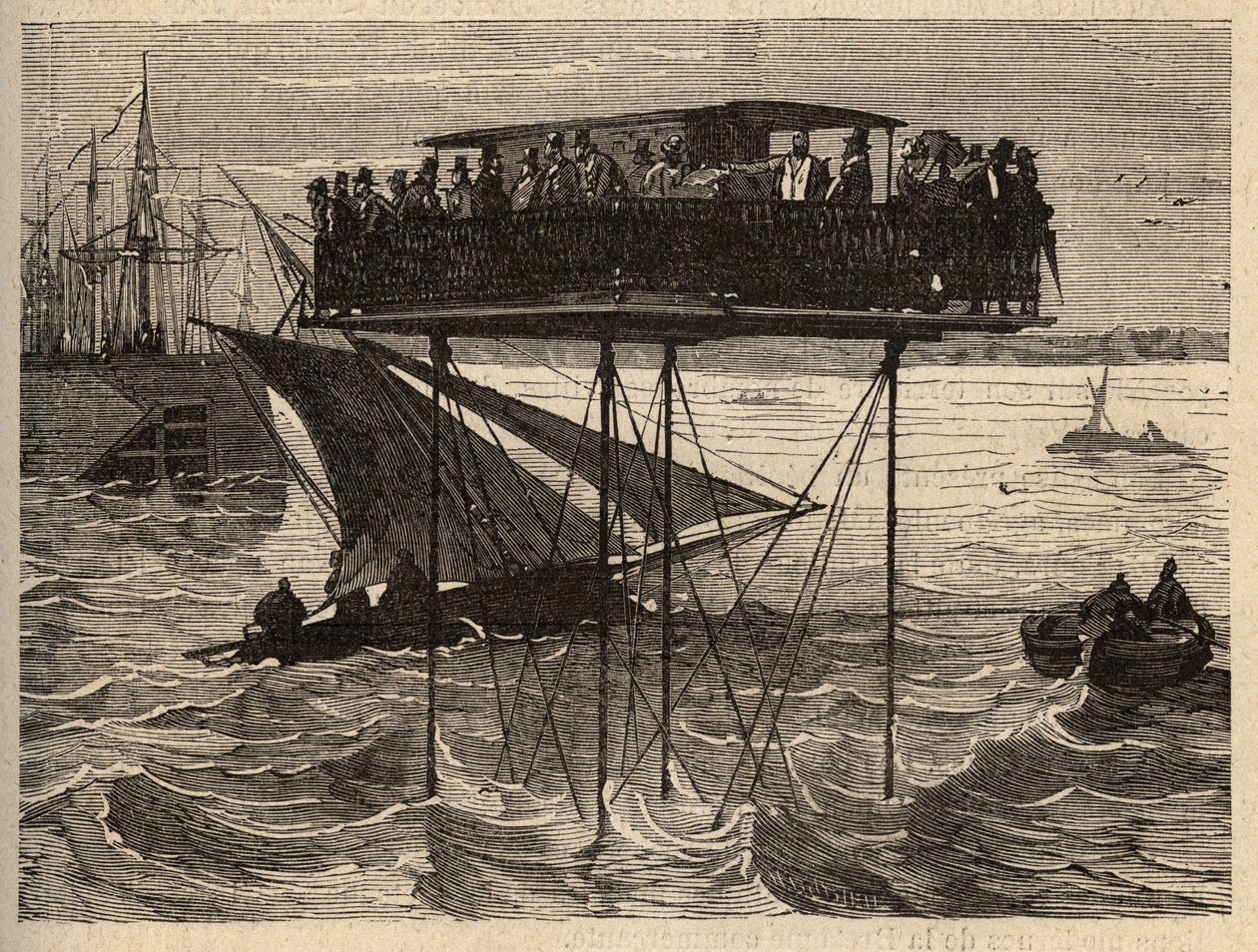 Nosturirouhinta Saint-Malosta Saint-Servaniin - (Saint Malo a Saint Servan) kaiverrus "" PATRIE"" - KUVAUS PACUREQUIREE DE LA FRANCE FI LUCIEN HUARDIN 6 OSAA - 1800-luvun loppu tekijältä Unknown artist