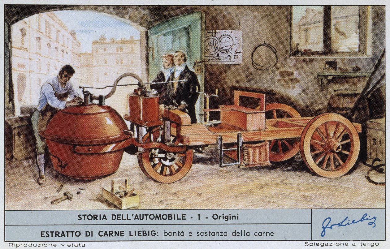 Cugnot Fardier - Chromo. Liebig tekijältä Unknown artist