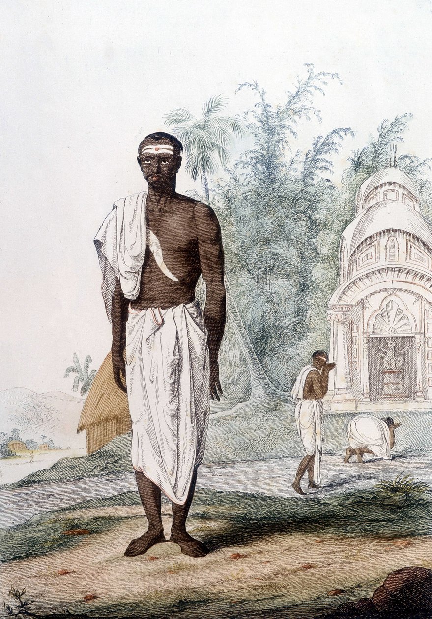 Kulttuuri, sivilisaatio ja intialainen yhteiskunta: Brahmanin, Intian papin muotokuva. tekijältä Unknown artist