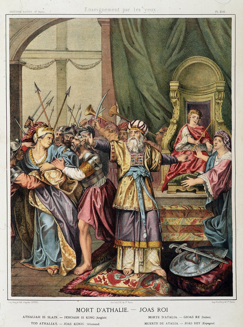 Death of Athalie - Joas (Jehoash) kuningas kirjassa ""Pyhä historia"", toim. Kirves tekijältä Unknown artist