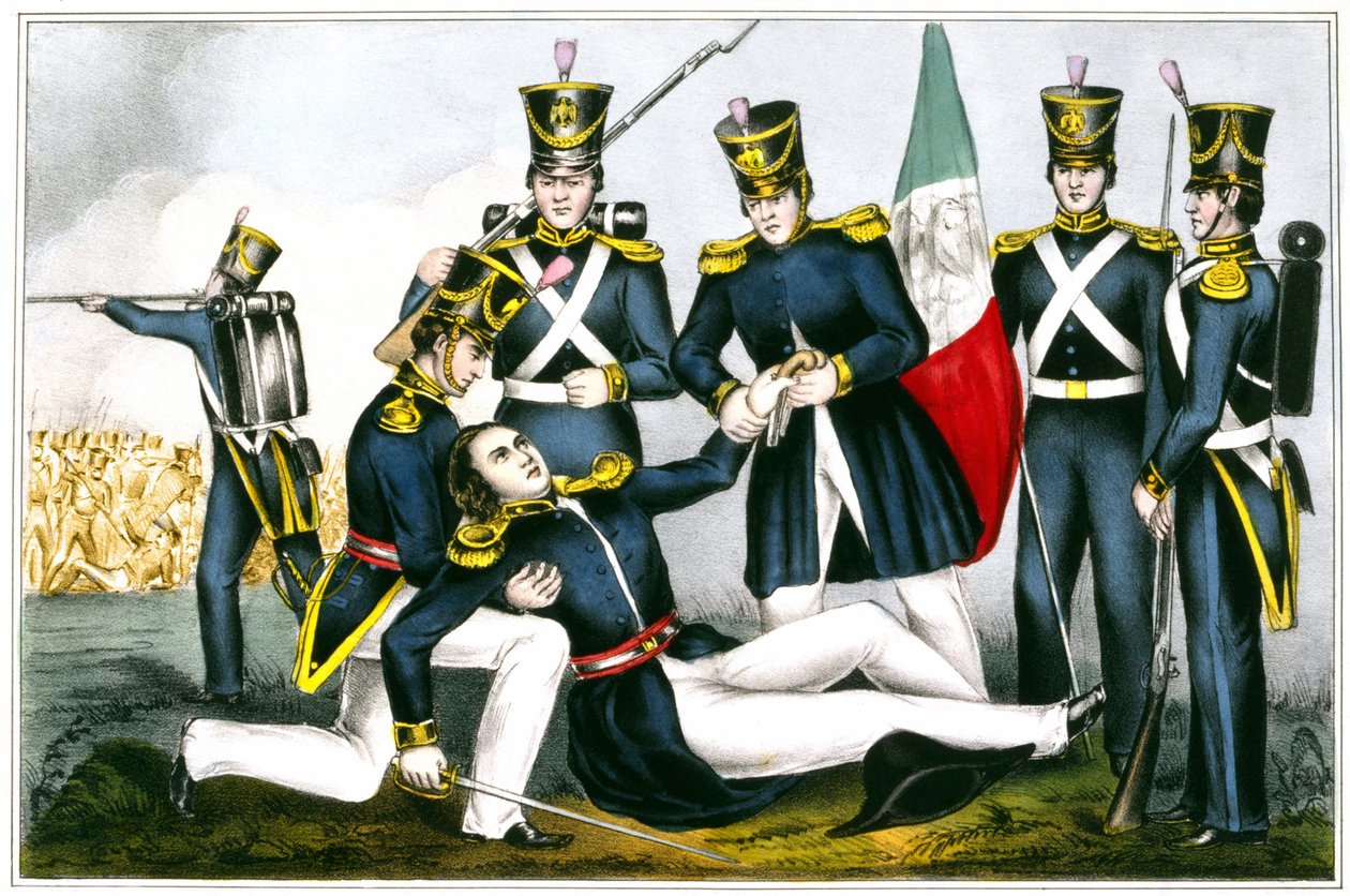 Eversti Clayn kuolema, Buena Vistan taistelu vuonna 1847, Meksikon sota tekijältä Unknown artist