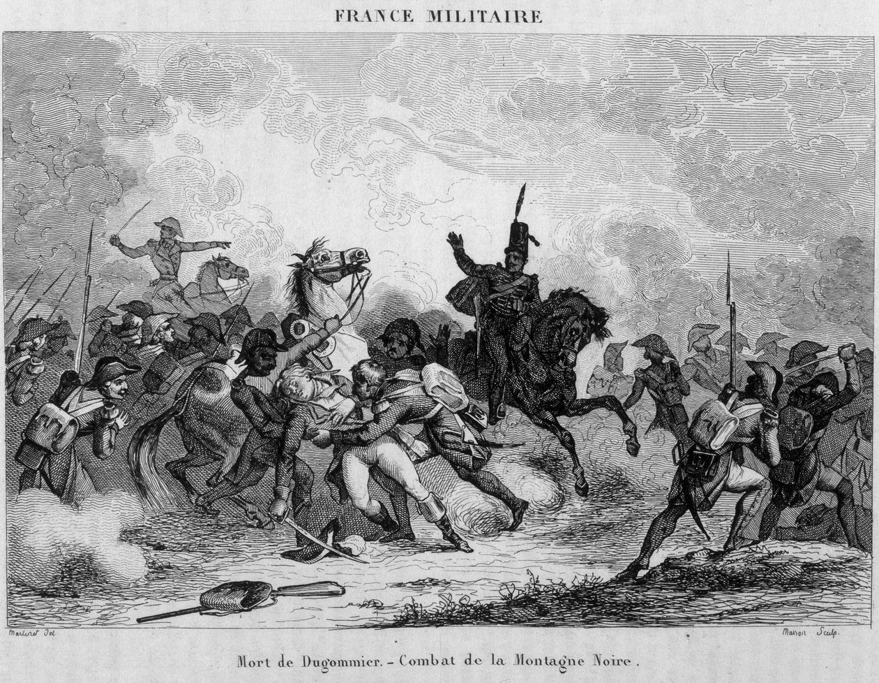 Death of Dugommier - Black Mountainin taistelu espanjalaisia vastaan. tekijältä Unknown artist