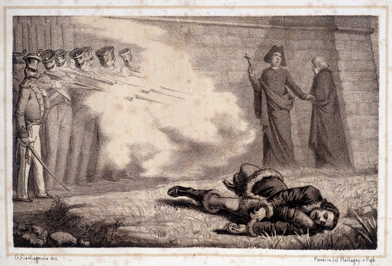 Muratin kuolema (1767 - 1815) - "" Italian historiassa "" tekijältä Unknown artist