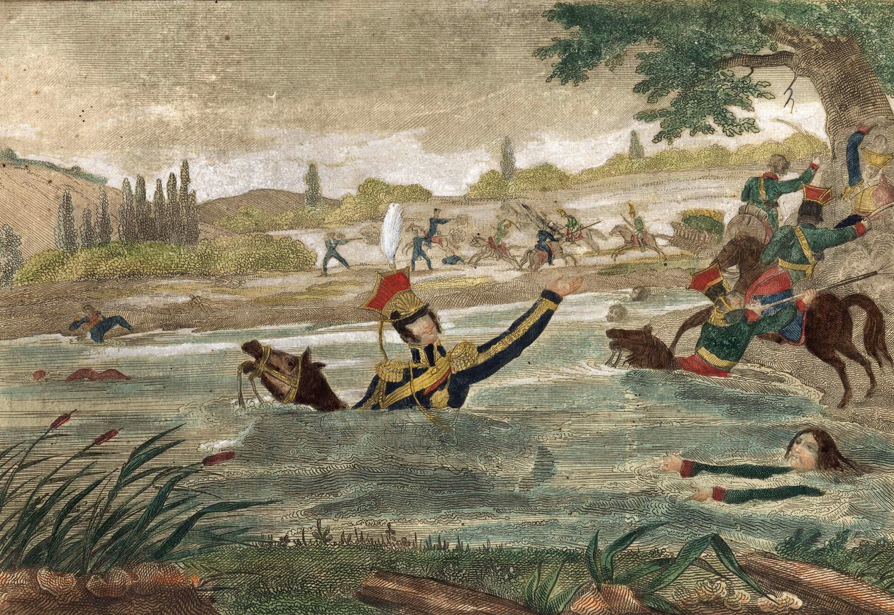 Prinssi Joseph (Jozef) Antoni Poniatowski (s. 1763) kuoli Eelsterin kulmassa vuonna 1813, ajan kaiverrus tekijältä Unknown artist
