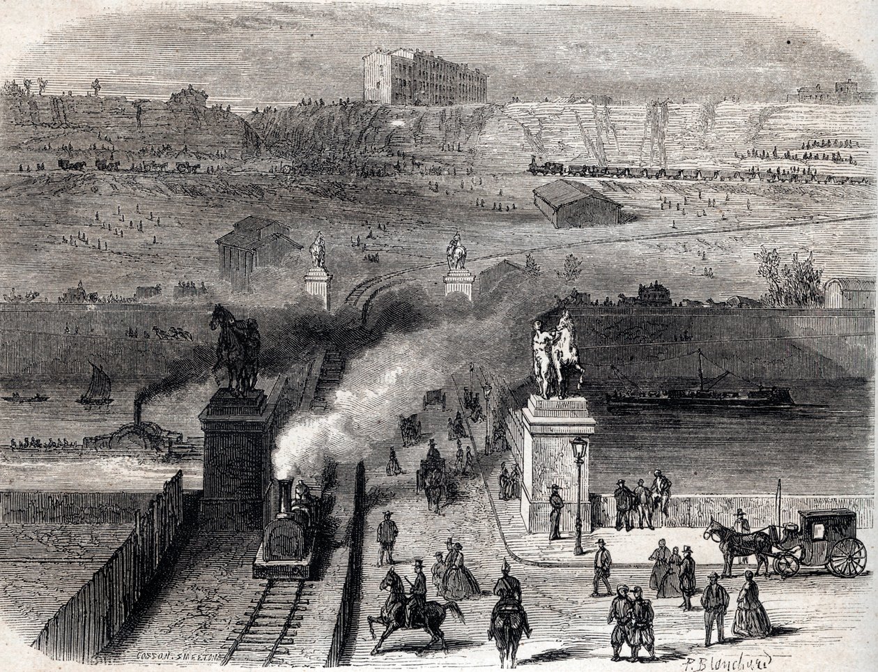 Trocaderon purku Pariisissa 1866 - Tracaderon purku Pariisissa 1866 - tekijältä Unknown artist