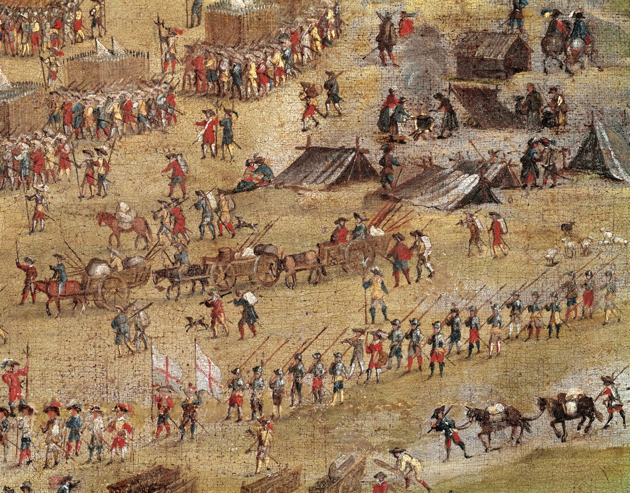 Yksityiskohta Richelieun joukoista La Rochellen piirityksen aikana (öljy kankaalle, noin 1640) tekijältä Unknown artist