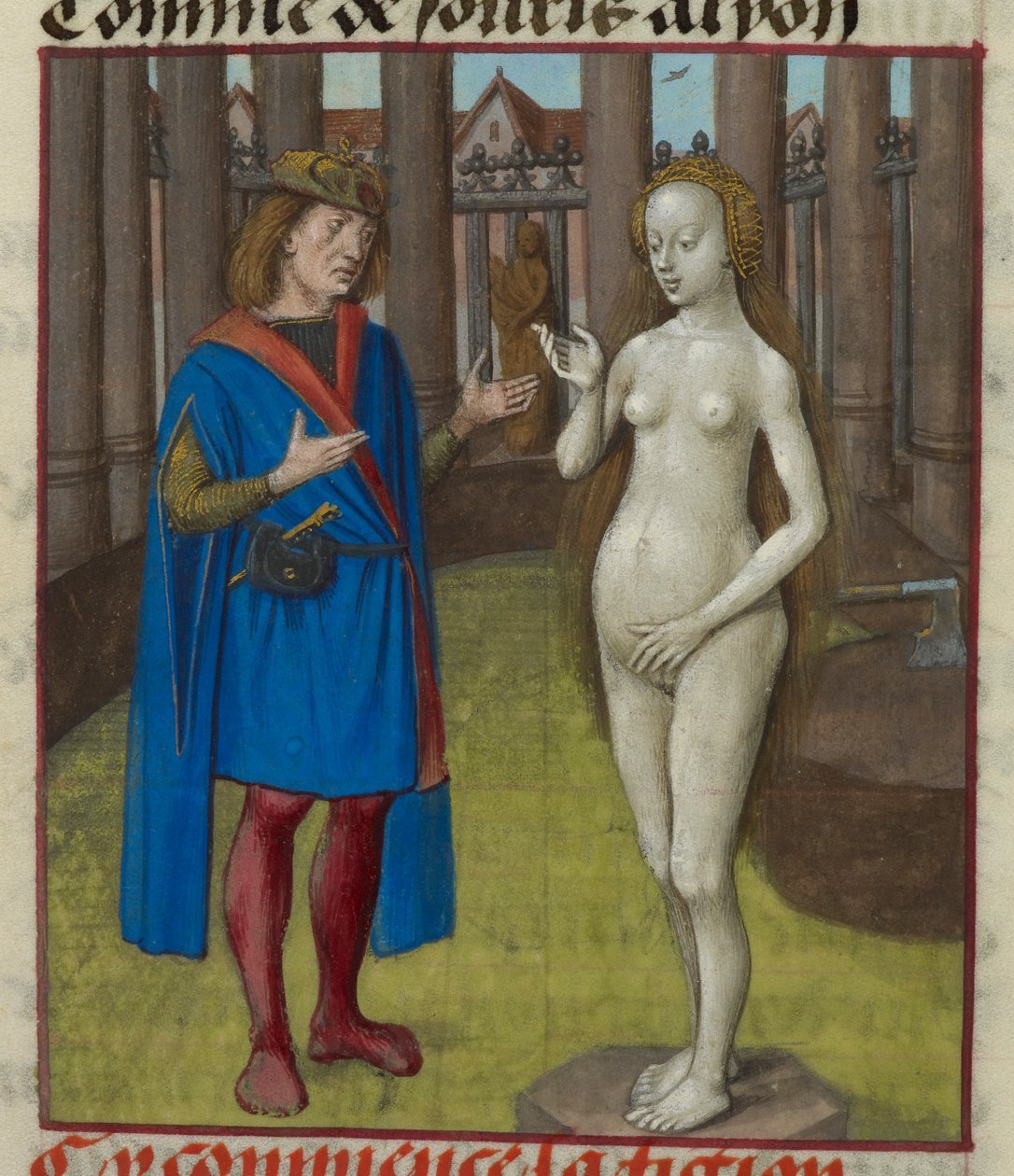 Yksityiskohta Pygmalionin ja patsaan pienoismallista. tekijältä Unknown artist