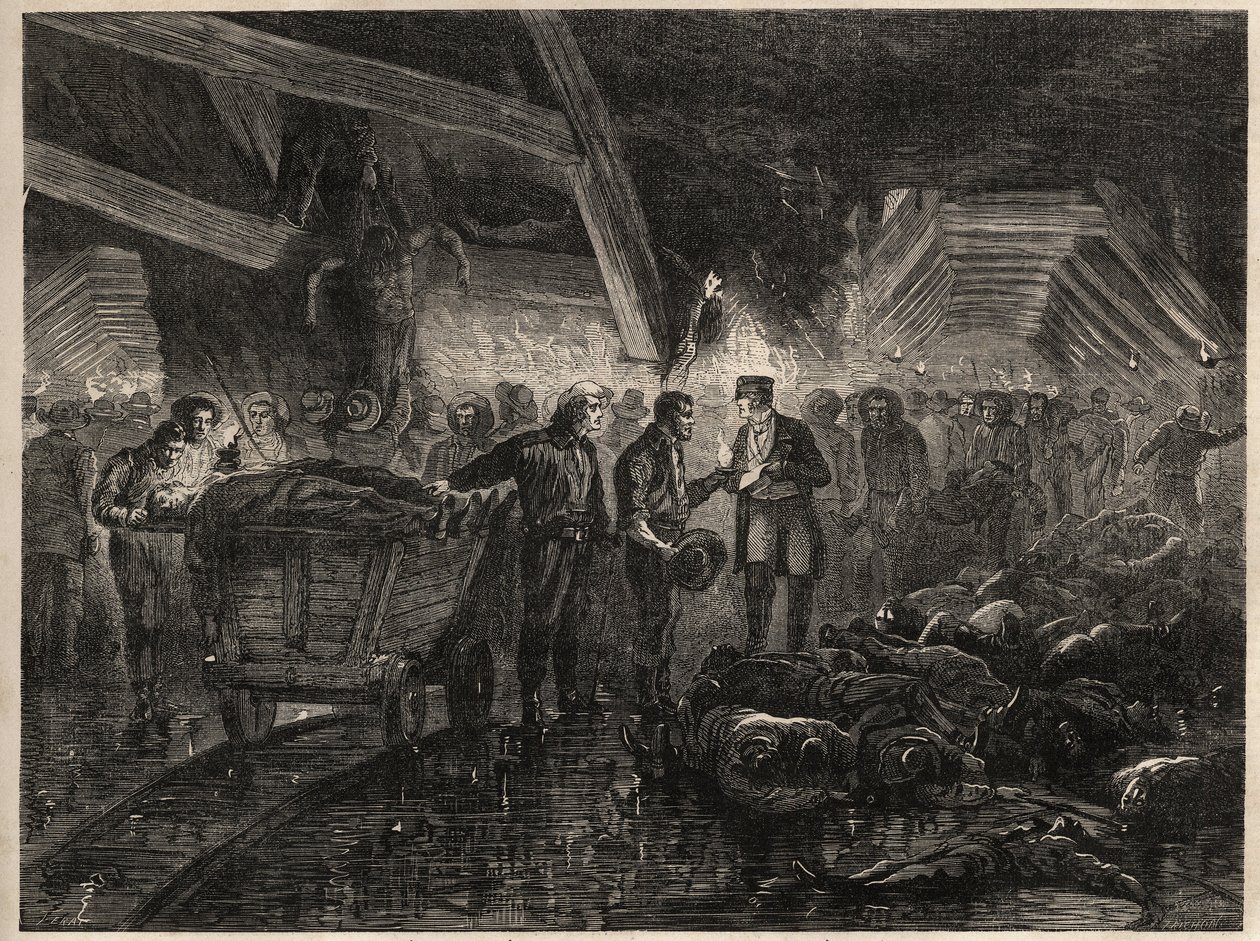 Bessegen kaivosten katastrofi - MINES DE COAL DE LALLE - Tulvat tekijältä Unknown artist
