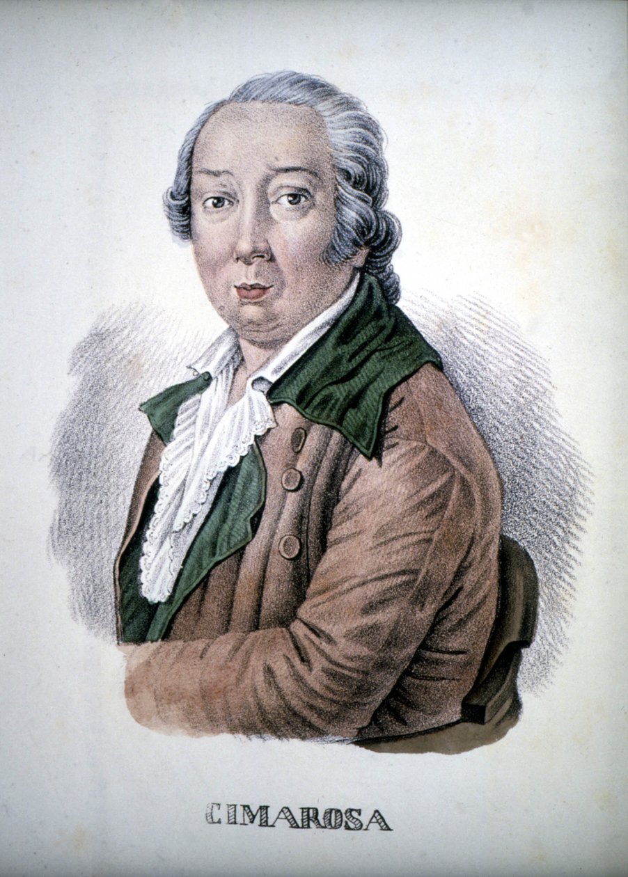 Domenico Cimarosa (1749 - 1801), värikaiverrus 1800-luvulta. tekijältä Unknown artist
