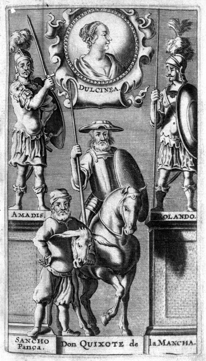 Don Quijote de Cervantes. Amberes-painoksen etupuoli tekijältä Unknown artist