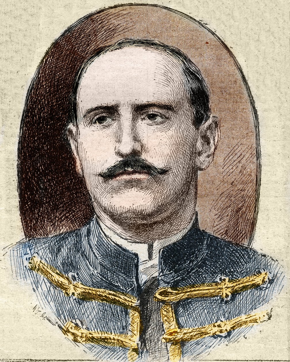 Dreyfusin tapaus: muotokuva Alfred Dreyfusista (1859-1935) hänen rappionsa jälkeen Rennesin oikeudenkäynnissä vuonna 1899. tekijältä Unknown artist