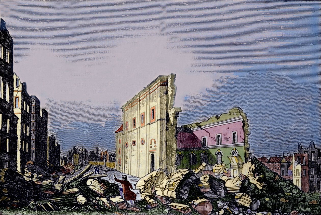 Maanjäristys Lissabonissa 1. marraskuuta tekijältä Unknown artist