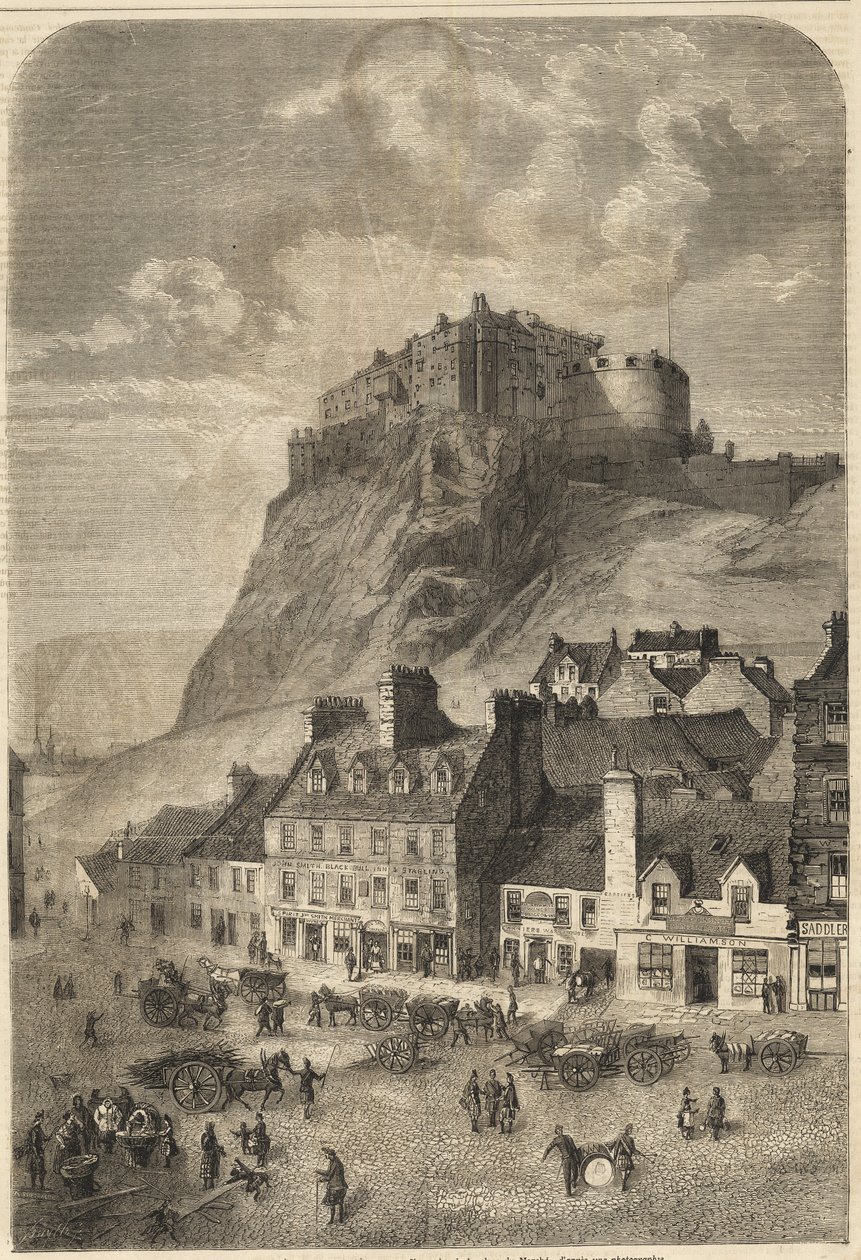 Edinburghin linna - Edinburghin linna Skotlannissa - 1864 tekijältä Unknown artist