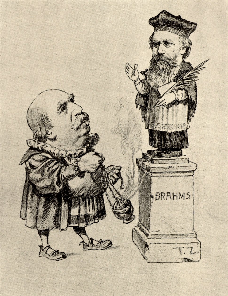 Eduard Hanslick (1825-1904) itävaltalainen musiikkikriitikko, joka palvoi Brahmsia jalustalla tekijältä Unknown artist