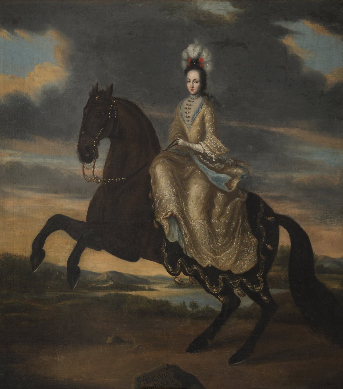 Edwige Sophie de Suede - Muotokuva holstein-Gottorpin herttuatar Hedvig Sofiasta (1681-1708), Ruotsin kuningatar, Anonyymi . Öljy kankaalle tekijältä Unknown artist