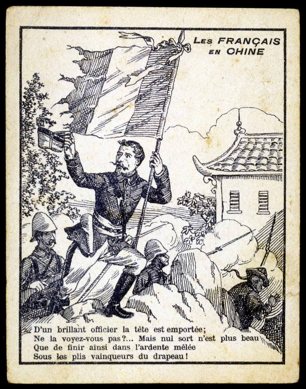 Korostettu allegoria Ranskan ja Kiinan välisestä sodasta, 1800-luvun loppu tekijältä Unknown artist