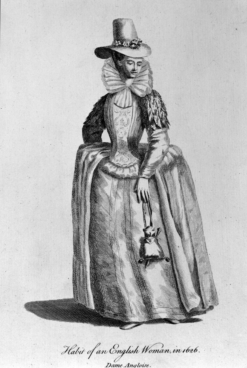 Englantilainen nainen vuodelta 1626. tekijältä Unknown artist