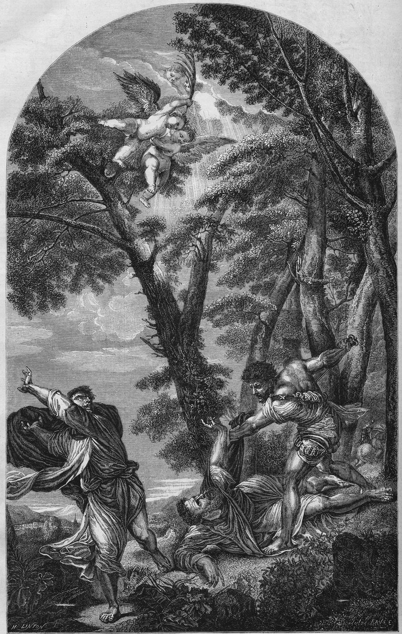 Tizianon (Titianuksen) kaiverrus "Pyhän Pietarin marttyyriumus" palaa 15. elokuuta tekijältä Unknown artist