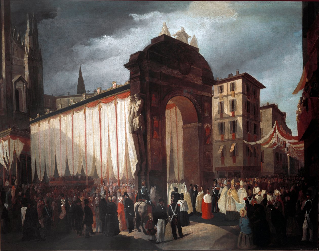 Milanon uuden arkkipiispan tulo 5. joulukuuta 1847 (maalaus tekijältä Unknown artist