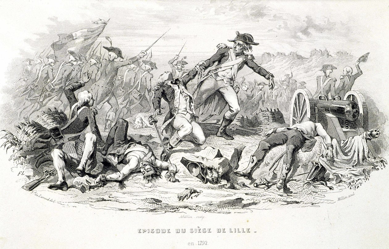 Episodi Lillen piirityksestä vuonna 1792 - "" Fasttes de Gardes Nationales de France""" tekijältä Unknown artist