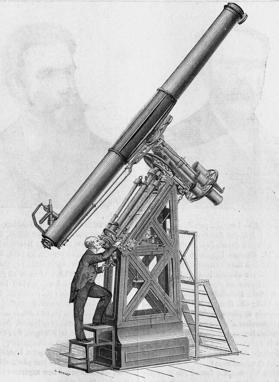 Pariisin observatorion päiväntasaajan kehys (mittakaava 1/40). Julkaisussa "Album of Science", Editions Jouvet tekijältä Unknown artist
