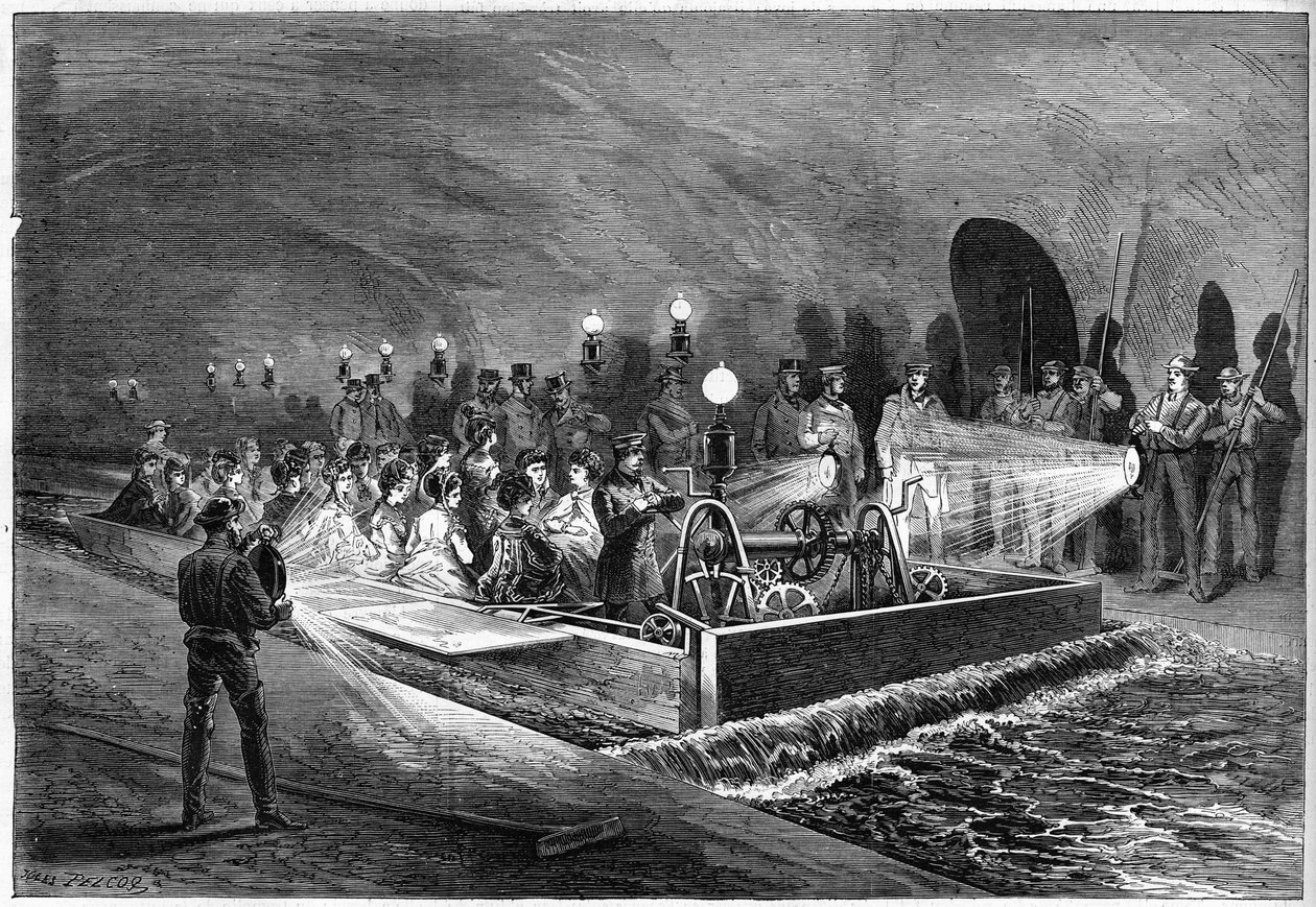 Retki Pariisin viemärissä vuonna 1872. tekijältä Unknown artist