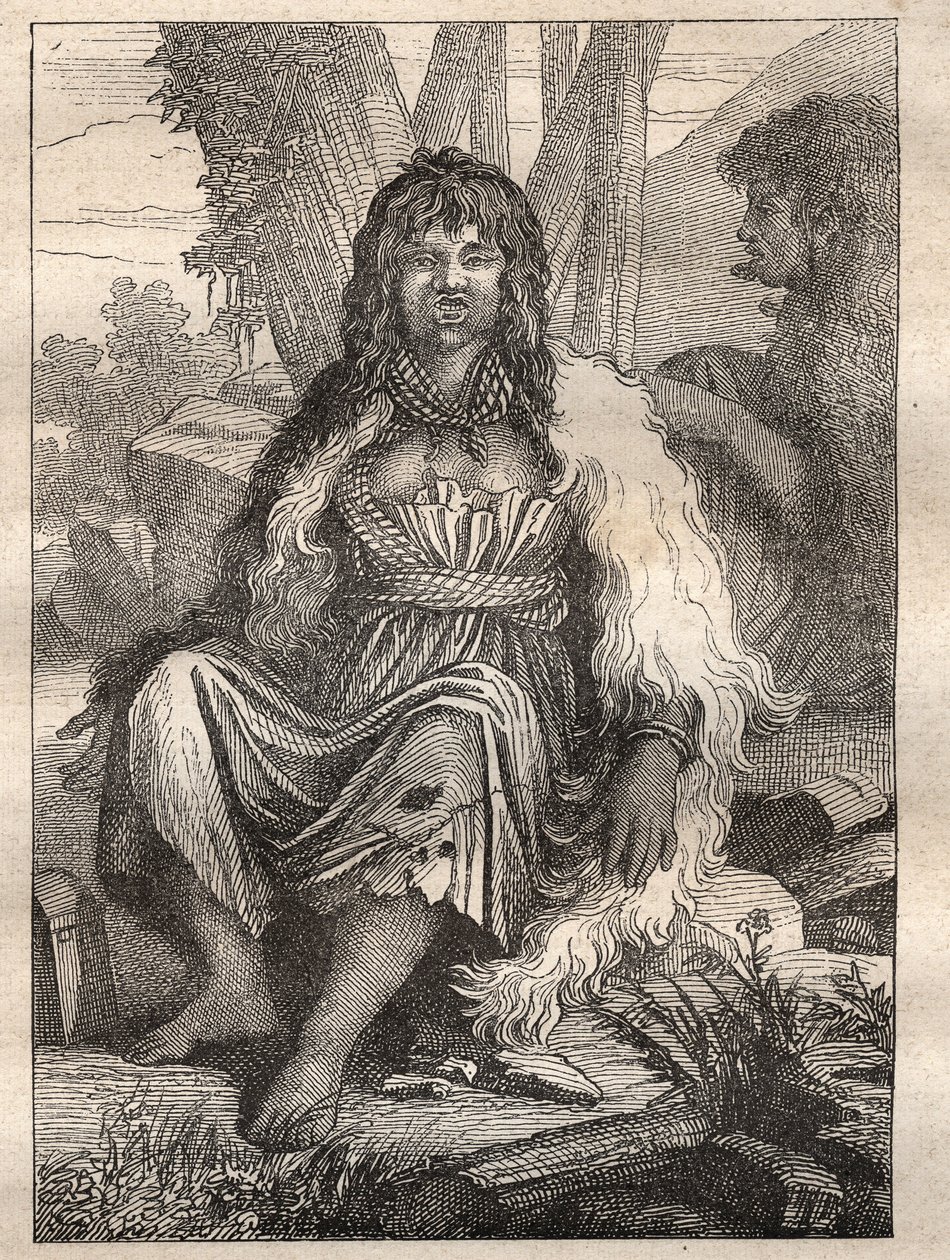 Jean Francois Galaup de La Perousen (1741-1788) retkikunta maailman ympäri (1785-1788): Ranskan (Alaskan) sataman naistyypit - kuva otettu teoksesta "" Les Grands Mariners du 18th century"" tekijältä Unknown artist