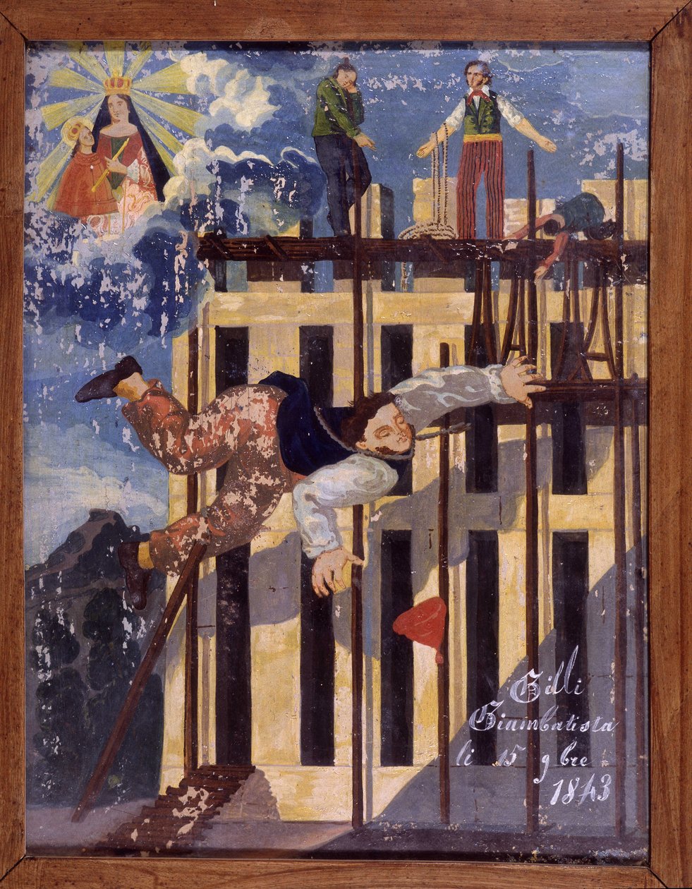 Putoava puuseppä telineistä - Notre Dame de Laghetin entinen ääni tekijältä Unknown artist