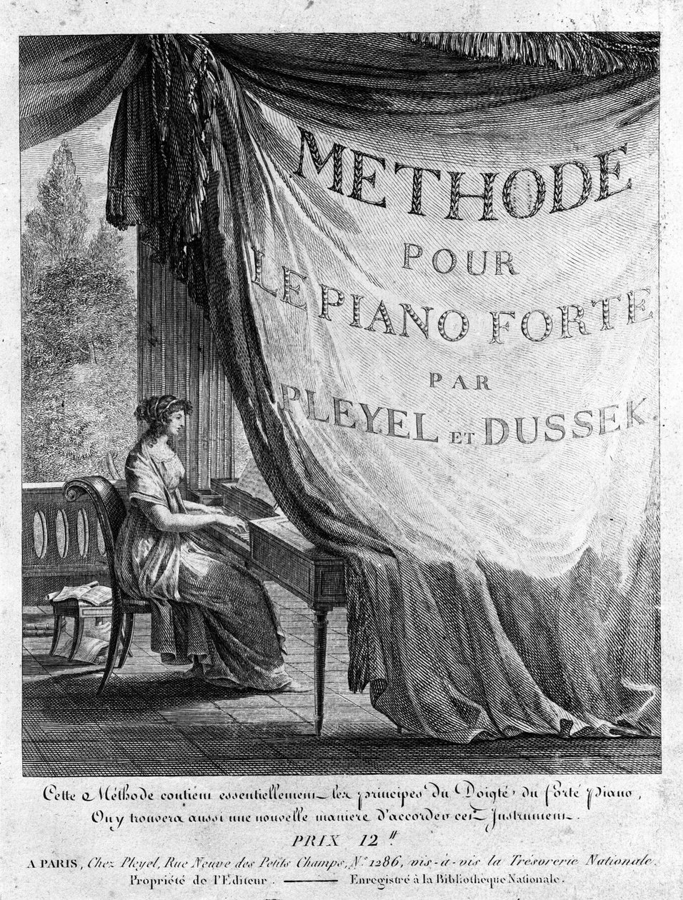 Ignaz Pleyelin (1757-1831) ja Dussekin (1760-1812) kirjan "" Methode pour le pianoforte"" väärä otsikko (väärä otsikko). tekijältä Unknown artist