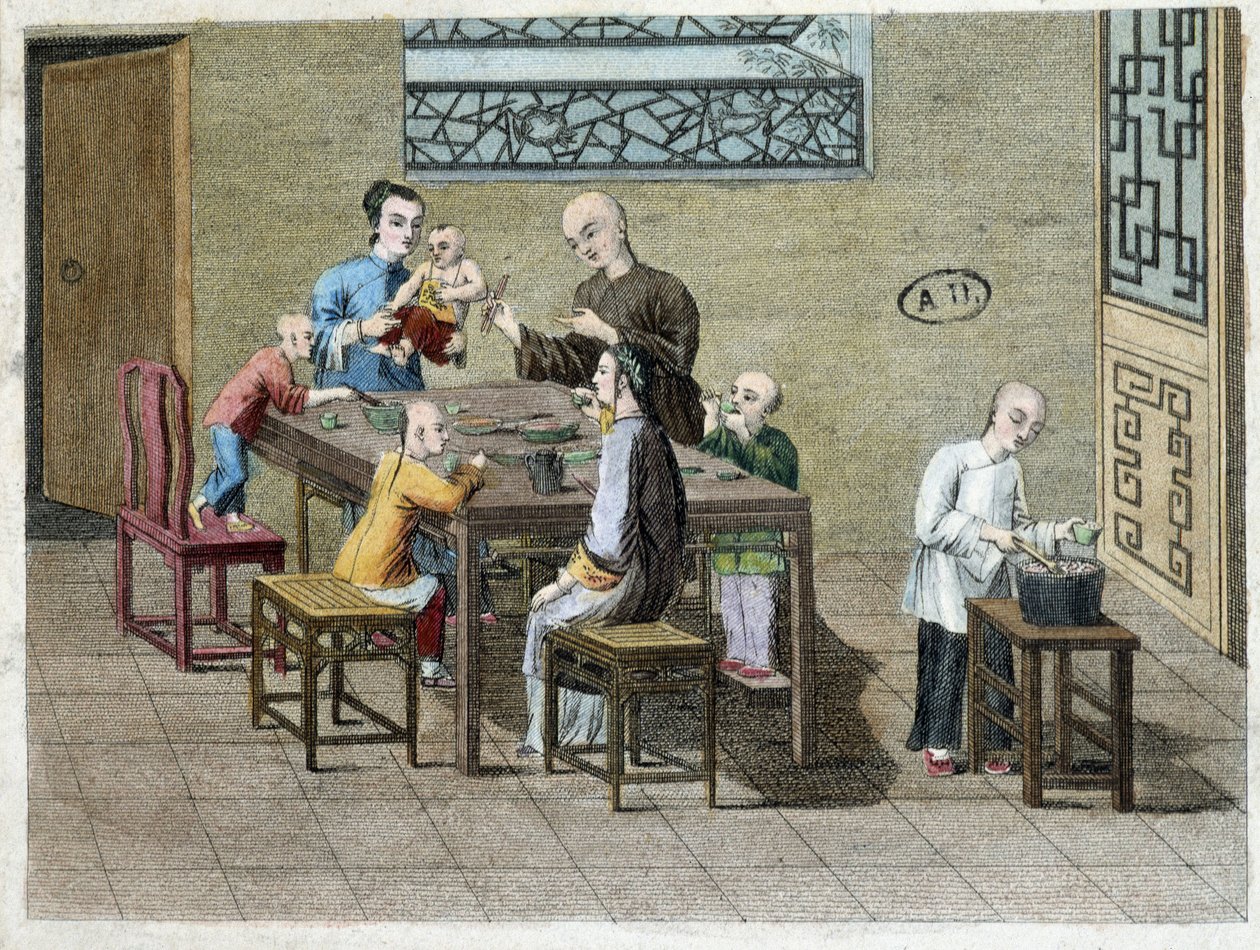 Perheateria Kiinassa 1800-luvulla tekijältä Unknown artist