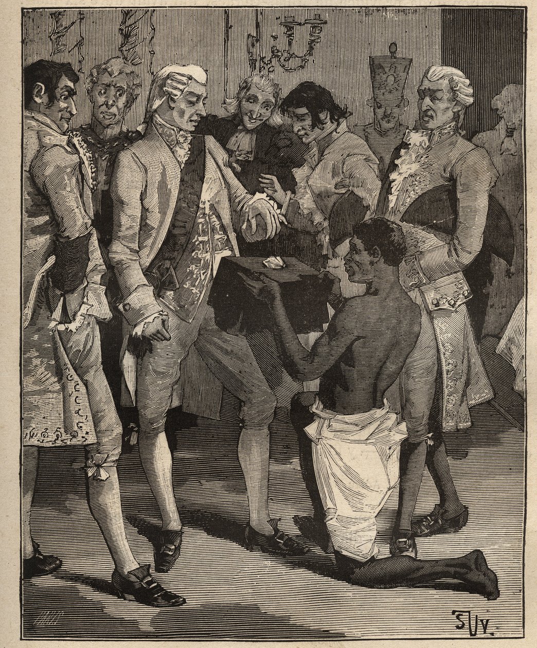 Kuuluisat timantit: "Ihmeiden ihmeet" esiteltiin Brasilian keisarille, Portugalin keisarille Joao VI:lle (Johannes VI tunnetaan nimellä Klemens) (1767-1826) vuonna 1809. Kaiverrus vuodelta 1885 kirjassa "" Les arts et metiers illustres"" Kirjailija: Adolph tekijältä Unknown artist