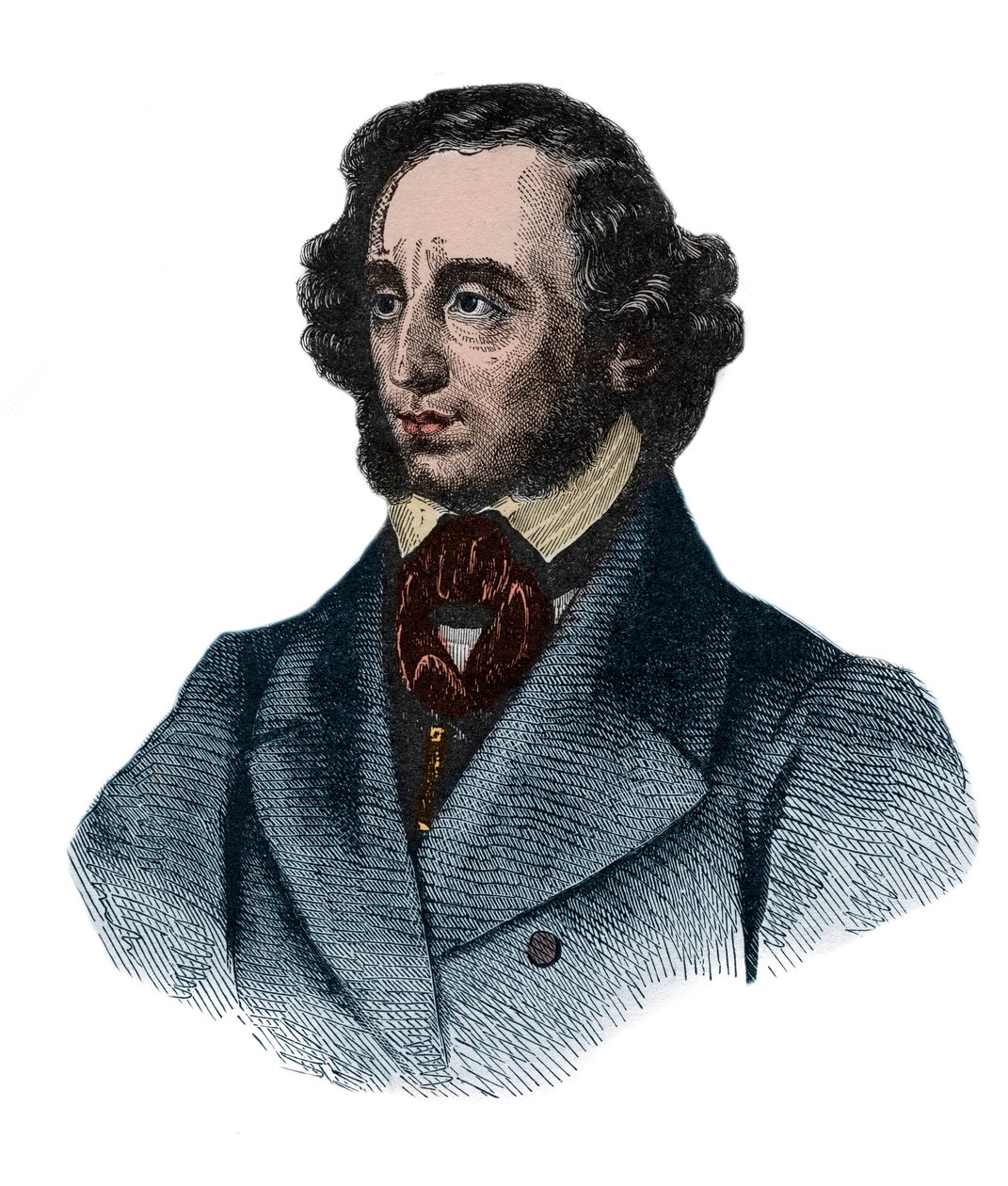 Felix Mendelssohn Bartholdy (1809-1847), värillinen litografia tekijältä Unknown artist
