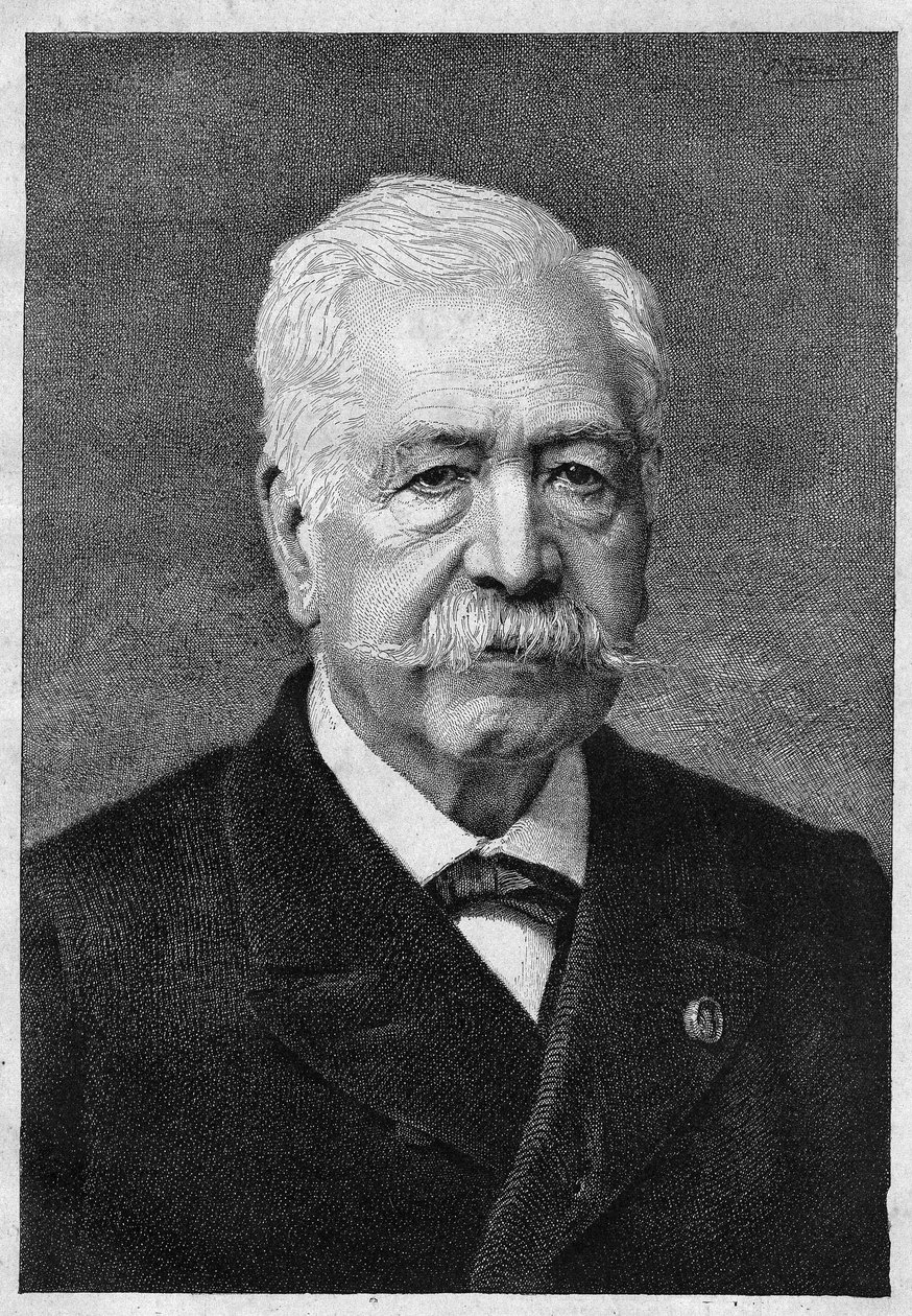 Ferdinand de Lesseps (1805-1894), ranskalainen diplomaatti ja hallintovirkamies. tekijältä Unknown artist