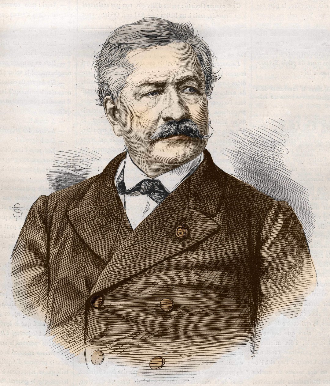 Ferdinand de Lesseps (1805 - 1894), kaiverrus, Bianchetti-kokoelma tekijältä Unknown artist