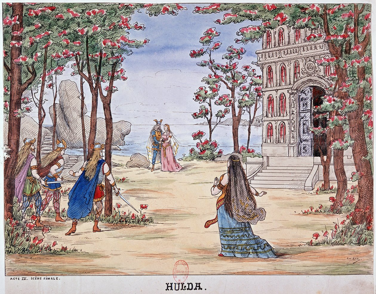Oopperan "" Hulda" viimeinen kohtaus tekijältä Unknown artist